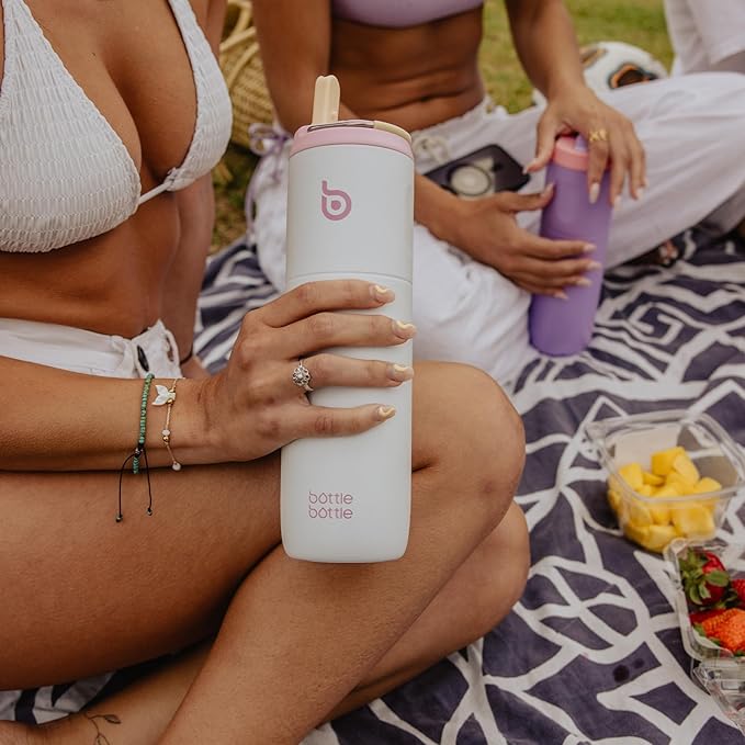 BOTTLE BOTTLE Insulated Water Bottle 24oz with Straw Lid and Handle for Sports Travel Gym Stainless Steel Water Bottles Double-Wall Vacuum Metal Leak Proof BPA-Free