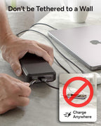 Mophie Powerstation Laptop Prime27-27,000mAh Portable Power Bank with 60W USB-C PD Fast Charging, Multi-Device, LED Indicator, Eco-Friendly, Type-A, USB-C Compatible