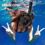 R10 Full Face Snorkel Mask Adults, Snorkeling Mask Gear for Adults&Kids, Fully Enclosed CO2 Transportation Solution, Silicone Bonding Anti-Leak&Anti-Fog, Foldable for Portability