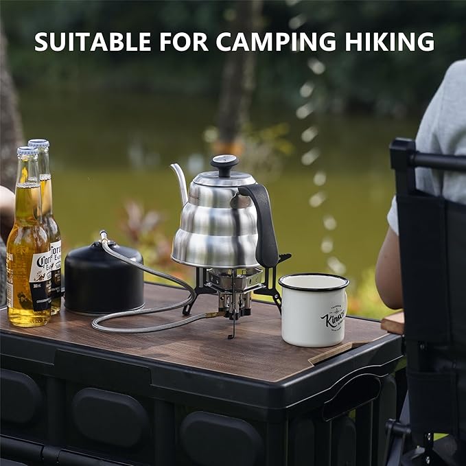 ONLYFIRE Portable Camping Gas Stove 6800W, Small Backpacking Stove with Piezo Ignition, Propane Adapter, Mini Camp Stove with Carry Bag for Outdoor Cooking, Picnic, Camping and Hiking, GS334