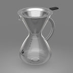 Coffee Gator Pour Over Coffee Maker - 27oz High Heat Borosilicate Glass with Reusable Stainless Steel Filter, Drip Coffee Brewer Dripper Set Carafe, 800ml Clear