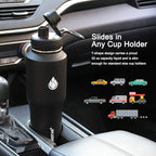 SENDESTAR Water Bottle 32oz,2 Lids(Straw lid),Wide Mouth Stainless Steel Vacuum Insulated Double Wall Keep Liquids Cold or Hot All Day,Sweat Proof Sport Design,Fit Car Cup Holder(Black)
