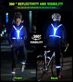 Led Light Up Running Vest Reflective Vest for Runners Night Walking, Rechargeable LED Reflective Running Vest High Visibility with Adjustable Waist/Shoulde, Reflective Armband for Women Men