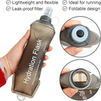 WILDREEDS 250ml Soft Flask, TPU Collapsible Soft Water Bottle for Hydration Pack, Running Vest, Folding Water Bottle for Hiking Cycling Climbing-1Pcs, Grey