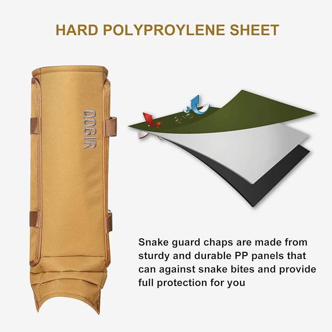 QOGIR Snake Gaiters for Hunting: Durable Snake Guards, Snake Gaiter Leggings for Men & Women, Snake Bite Protection for Lower Legs, Snake Proof Gaiters with Adjustable Size