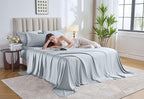 Pure Bamboo Twin XL Sheets, Genuine 100% Organic Viscose Derived from Bamboo Bed Sheet Set, Luxuriously Soft & Cooling, Double Stitching, Lifetime Quality Promise (Twin XL, Glacier)