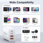 [3-Pack] USB C Wall Charger,40W Fast USB C Charger Block,4-Port PD+QC Wall Plug Power Adapter Multiport Type C Charging Block for iPhone 17/16/15/14/13/12/Pro Max,iPad,Samsung,AirPods4,Watch10,Ultra2