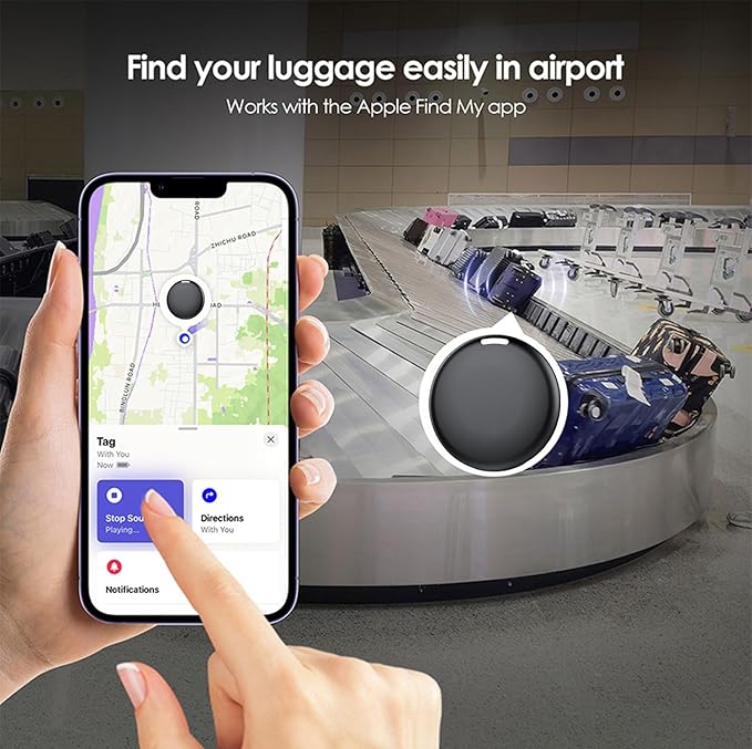 GPS Tracker for Vehicles No Subscription - Hidden Tracker Device for Vehicles, Mini Car Tracker Tag Work with Find My (iOS Only), Tracking Device for Kids, Key, Pet, Luggage