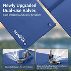 Elegear Self Inflating Sleeping Pad, 3.15" Ultra-Thick Memory Foam Camping Pad with Pillow Fast Inflating in 20s Insulated Camping Mattress Pad 4-Season Camp Sleeping Mat for Camp/Travel/Car/Tent