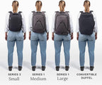 Knack Series 1 Laptop Backpack Fits up to 15 Inch - Knack Bags Carry-On Backpack, TSA Approved, Expandable Travel Backpacks With 3 Day Outfit Capacity (Stealth Black, Medium)