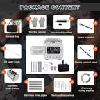 KingCamp Hot Tent Stove, Foldable Camping Stove with Large Firebox, 5.6ft Winter Camping Stove for Tent, Shelter, Cabin Heating, With Chimney Pipes, Heat Resistant Glass & Gloves for Outdoor