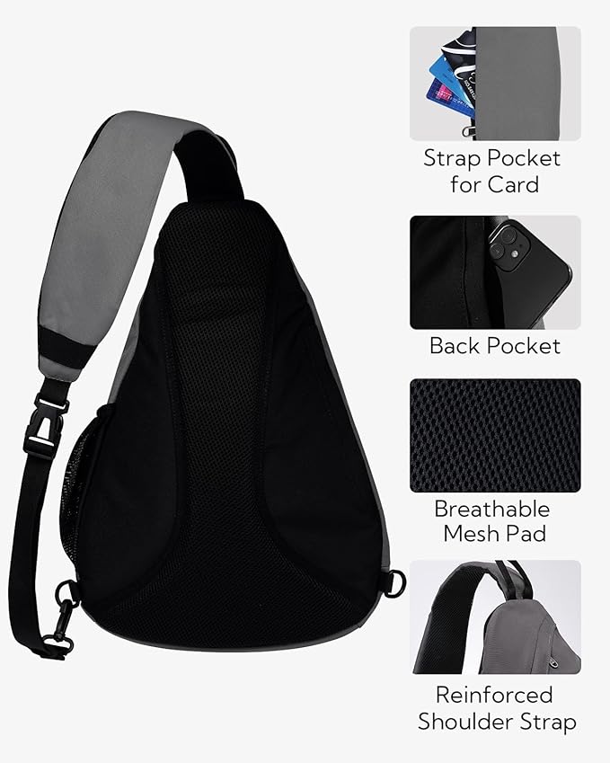 WATERFLY Sling Bag Crossbody Backpack: Over Shoulder Daypack Casual Cross Chest Side Pack