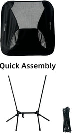 ONEFOREST Camping Chair, Foldable Portable Backpacking Chair for Beach Camp Hiking Outdoor Sport, Black