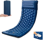Sleeping Pad for Camping, Ultralight 4.7" Extra-Thick Inflatable Camping mat with Pillow Built-in Foot Pump, Compact Lightweight Air Mattress for Backpacking Hiking Car Travel Tent, Navy Blue