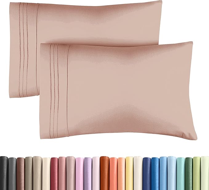 Queen Pillow Cases Set of 2 - Ultra Soft Hotel Quality Pillowcase Covers - Luxury Comfy Bedding for Women, Men, Kids and Teens - Machine Washable Pillow Protectors - 2 Pieces Set - Queen Size Mauve