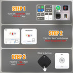 Tracker Tags-4 Pack, Bluetooth Tracker Work with Find My (iOS Only), Smart Trakcer Tag Key Finder and Item Locator with Lanyard, Tracker Tag for Keys, Luggage Replaceable Battery