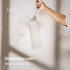 KIVY Large Water Bottle 50oz [Lightweight & Shatterproof] Fits Backpack & Cupholder for Travel, Sports, School - Extra large water bottle no straw - 1.5 Liter water bottles - 50oz Water bottle White