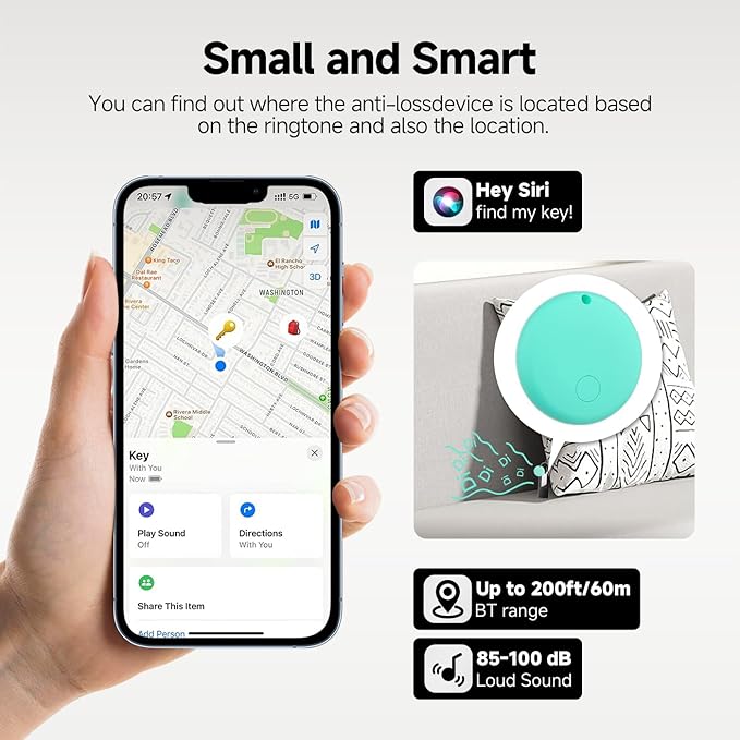 JTD Air Tracker Tags 4 Pack for Find My, 2026 Upgraded with IP68 Waterproof Item Finder with Left-Behind Alert, 4 Colors for Keys, Luggage, Backpack, Wallet. iOS Only.