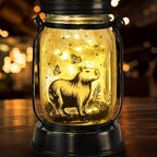 Capybara Gifts for Women/Men Capybara Solar Lanterns Mom Grandma Birthday Present Lantern Memorial Lights Solar Garden Decoration Outside for Yard, Patio,Backyard,Porch Torches