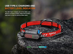 Fenix HP12R-T 1300 Lumen Rechargeable Running Headlamp – Split Battery Design, White/Neutral White/Red Light Modes with Lumentac Organizer (Red)