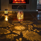 Homemory Solar Lanterns Sunflower Lights Outdoor Waterproof Garden Decor Women Gifts for Birthday, LED Hanging Solar Lights Metal Lantern Decoration Outside for Yard, Patio, Backyard, Porch, Lawn