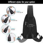 Small Sling Bag Crossbody Backpack Over the Shoulder Bag for Men Women Travel Outdoors, Lightweight Chest Pack (Large,Black)