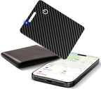 Wallet Tracker Card (iOS Only), Rechargeable Bluetooth Smart Tracking for Apple Find My Compatible Anti Tracker for Men Women Slim Item Locator for Purse Passport Key Luggage Tag (1Pcs/Black B)