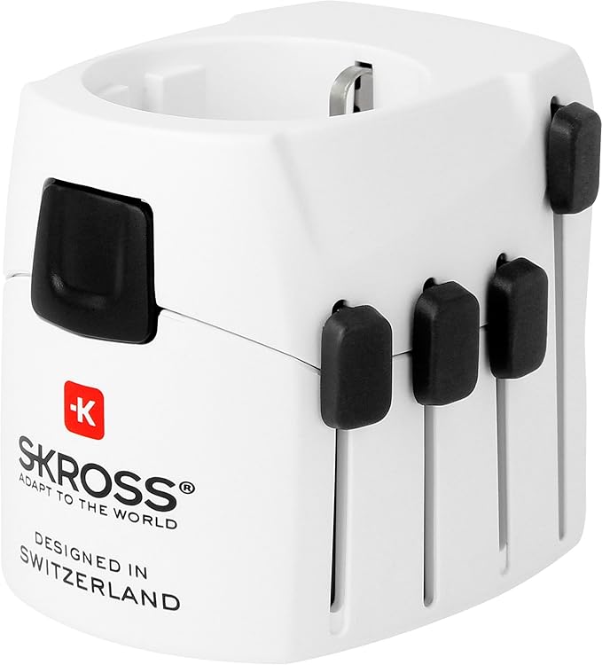 Skross PRO World Travel Adapter With Ground Plugs