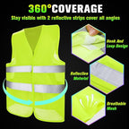 JaGely High Visibility Safety Vest Bulk Reflective Mesh Security Vest for Men Women Work Cycling Runner Neon