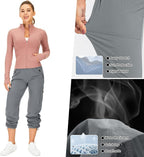 Womens Hiking Pants Quick Dry UPF 50 Lightweight Travel Golf Cargo Safari Pants Zipper Pockets