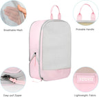 Voova 6 Set Compression Packing Cubes, Travel Accessories Expandable Packing Organizer Bags Set for Carry on Suitcase, Durable Luggage Packing Cubes for Travel Essentials, Pink