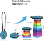 ALEVMOOM Upgraded Portable Collapsible Folding Stool Retractable Telescoping Stool for Adults Sturdy Capacity 440lbs Camping Chair for Outdoor Hiking Garden BBQ