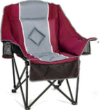 Oversized Camping Chairs Extra Wide 400lbs Capacity, Heavy Duty Folding Outdoor Chair with 2 Cup Holder & Storage Pocket, Padded and Portable Lawn Chair for Adults, Camp, Fishing, Tailgating, Picnic