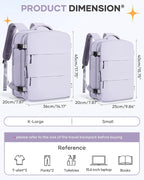coofay Travel Backpack Carry On Flight Aapproved Personal Item Travel Bag Mochila De Viaje Travel Backpack For Men Spirit Airlines Personal Item Bag 18x14x8 Carry On Backpack For Airplanes Purple