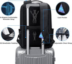 FENRUIEN Business Travel Backpack for Men, Expandable Water Resistant Computer Backpack with USB Port, Black Laptop Backpack 15.6 Inch for College/Work