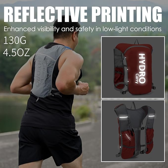 Lightweight Running Vest for Women and Men Hydration Backpack Pack with 1.5L Water Bladder Bag for Hiking Trail Running Gear Cycling Marathon