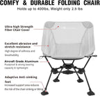 MOON LENCE Portable Camping Chair Backpacking Chair - The 4th Generation Ultralight Folding Chair - Compact, Lightweight Foldable Chairs for Hiking Mountaineering, Beach