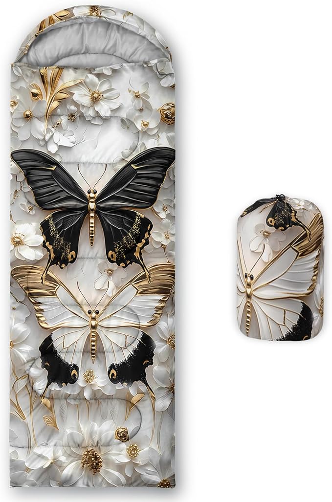 AILONEN Outer Space Astronaut Camping Sleeping Bags,Lightweight & Waterproof,3 Season Warm & Cool Weather,Cartoon Sleeping Bags for Kids,Boys Girls Travelling,Outdoors