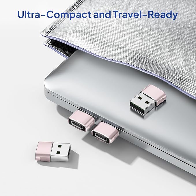 Elebase for Samsung Galaxy S25 Adapter,USB to USB C Adaptor 4Pack,Type C Female to A Male Cable Converter for Galaxy S24 S23 Plus Ultra FE,Z Fold Flip 7 6 5,A55 A54 A53 A52,Tab S10 S9 S8 A9 A8 A7 Lite