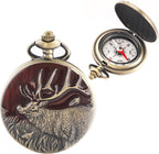 Vintage Pocket Compass Classic Pocket Watch Case Design Portable Compass for Hiking Outdoor Camping Motoring Boating Backpacking Survival Emergency