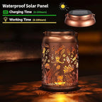 2 Pack Solar Lanterns Outdoor Waterproof, Frog Garden Decor Gifts for Women Mom Grandma Hanging Solar Lights Metal Solar Decoration Outside for Yard, Patio, Lawn, Pathway