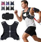 Sportneer Weighted Vest for Women Men: 8lbs/12lbs/15lbs/20lbs/25lbs Weight Vest with Detachable Phone Pouch Rucking Vest for Women Walking Strength Training Muscle Building Weight Loss