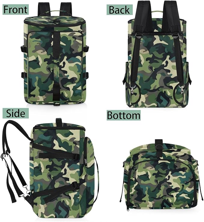 Gym Bag for Men Women with Shoes Compartment Duffle Bag for Travel Hiking Waterproof Backpack Fitness Workout(Camouflage)