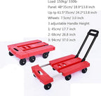 Foldable Hand Cart with 6 Wheels Heavy-Duty 330 lbs Capacity Portable Trolley with Extendable Handle for Home Office Travel and Luggage Moving