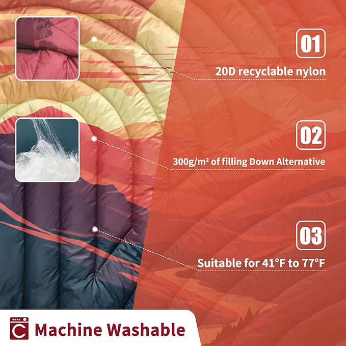 Camping Blanket,Lightweight Puffy Printed Camping Blanket Packable Outdoor Blanket for Camping,Traveling, Stadium, Hiking, Picnics