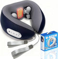 Neck Massager for Pain Relief deep Tissue, Neck Pillow Airplane with Heat and kneading, Neck Support Pillow for Sleeping Traveling Office & Home, Ideal Chrismas Gifts for Women and Men (Dark Blue)