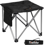 Upgraded Padded Camping Stool with Storage Bag 18 Inch Oversized Folding Foot Rest Portable Heavy Duty Camp Stool Supports 450LBS with 4 Reinforced Steel Tubes for Outdoor Hiking Fishing Lawn Travel