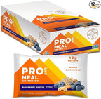 PROBAR - MEAL Bar, Blueberry Muffin, Non-GMO, Gluten-Free, Healthy, Plant-Based, Whole-Food Ingredients, Natural Energy (12 Count)