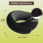 Travel Pillow uses Memory Foam to Support Neck Comfort, car Travel, Compact,Airplane Sleep Pillow Black