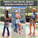 PurTraSafe Anti-Theft Crossbody Purse, UHMWPE & HPPE level V Material, Gray, Portable Key Lock Storage Purse for Travel, Camping, Pool, Beach, and More